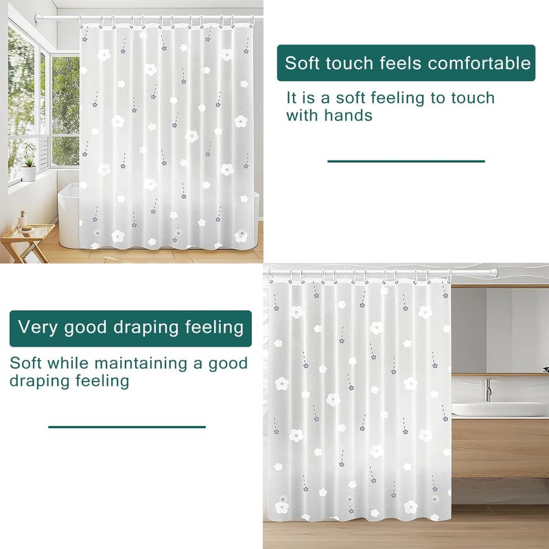 jssablo Shower Curtain Liner, 100% Waterproof Peva Shower Curtains with 3 Duty Heavy Bottom Magnets and 12 Rust Proof Grommets, 72x72 Weighted Shower Liner for Shower Stall, Bathtubs - Image 5